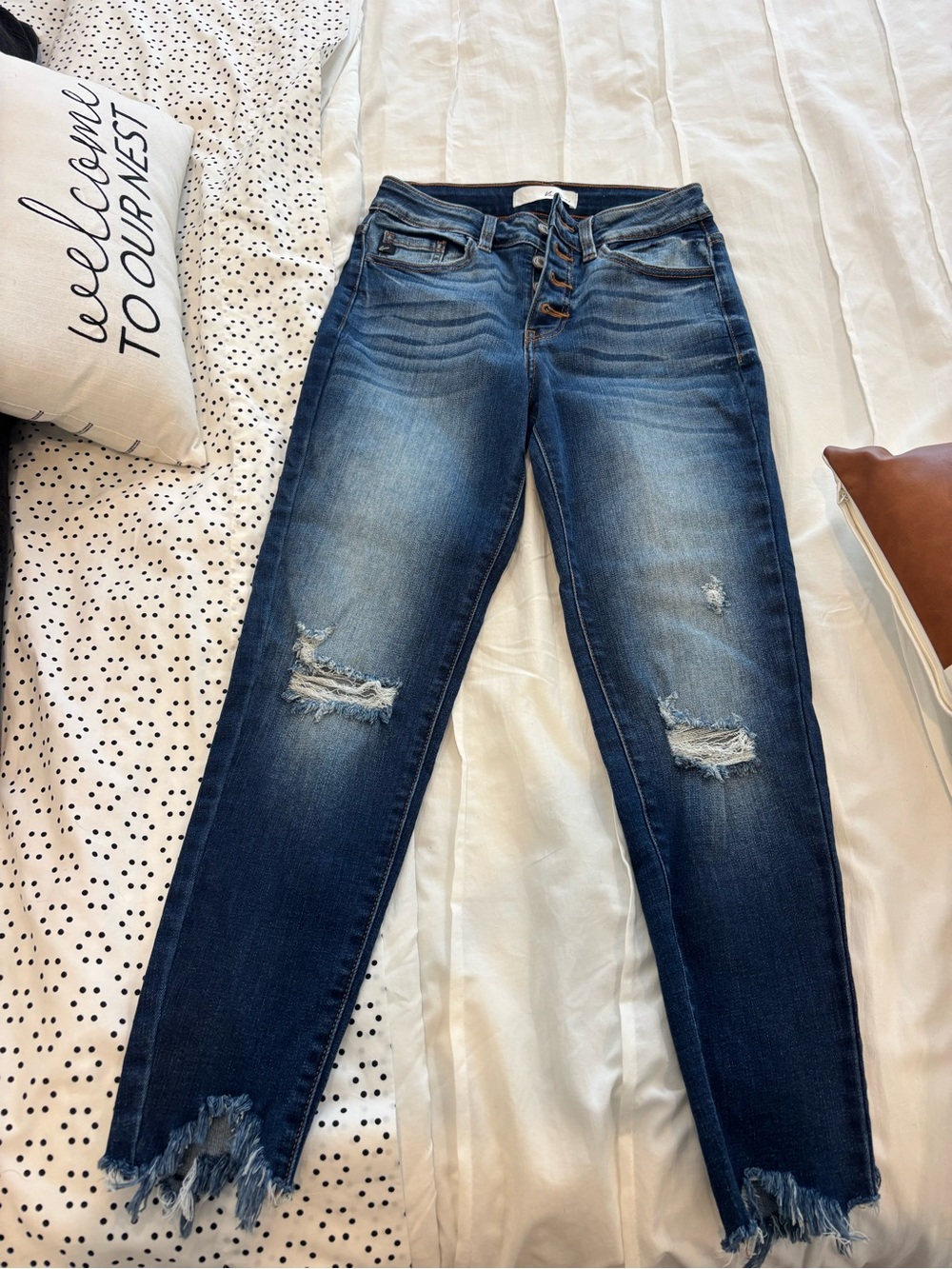 KanCan Dark Blue Distressed Skinny Jeans